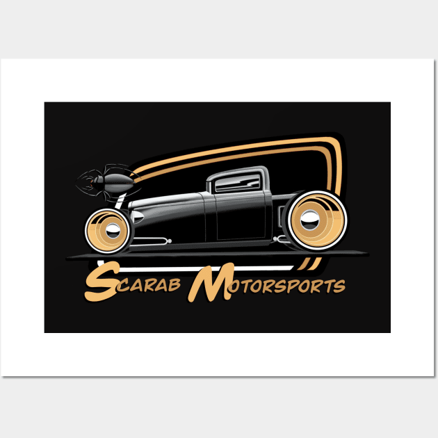 Scarab Motorsports Rat Rod Logo Wall Art by ScarabMotorsports